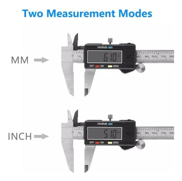 Calibre Digital Metalico 150mm Visor Milimetros Y Pulgadas 1