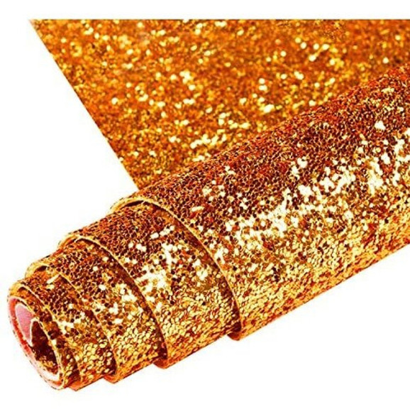Cuero C/glitter Grueso Para Artesania Hoja 30x135cm Gold 0