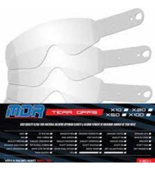 Tear Offs Antiparras 100% 20 Unidades Motocross 0