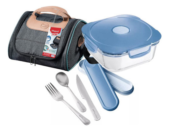 Set Maped Lunchera Térmica + Porta Alimentos + Cubiertos 0 Set Maped Lunchera Térmica + Porta Alimentos + Cubiertos 0