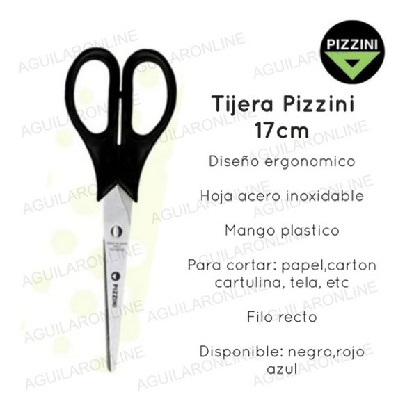 18 Tijera Pizzini Acero Inoxidable 17cm Escolar Mediana Pape 1