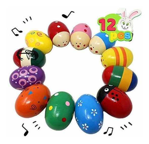 Kit De 12 Piezas De Percusion Musical Maracas Tipo Huevo 1