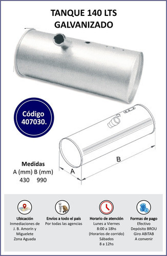 Tanque 140 Lts  Galvanizado M192 Modelo Bepo 1