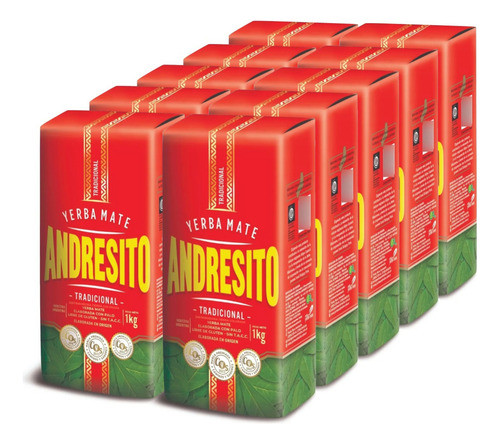 Yerba Mate Andresito Tradicional 1kg Pack X10 Unidades 0