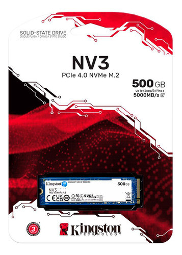 Disco Sólido Kingston 500gb Nv3 M.2 5000mb 3000mb Tranza 0