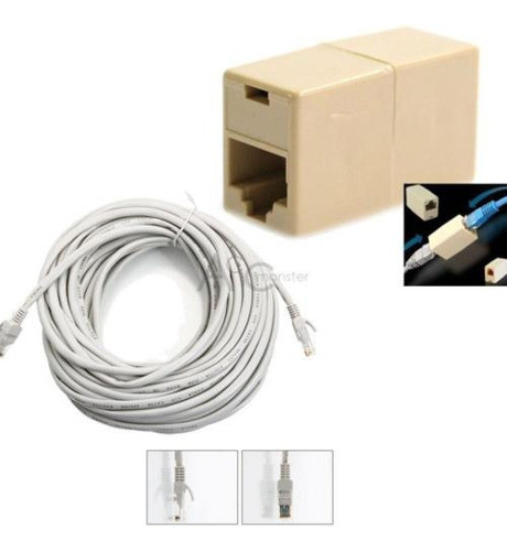 Cable De Red Lan De Ethernet De 15m 50ft Rj45 Cat5 Cat5e + C 1