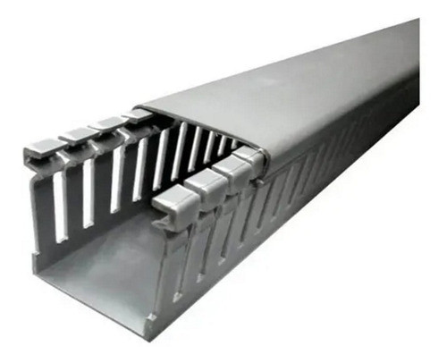Cablecanal Ranurado Pvc 25x25mm X Tira 1.3 Mts Largo Gris 1