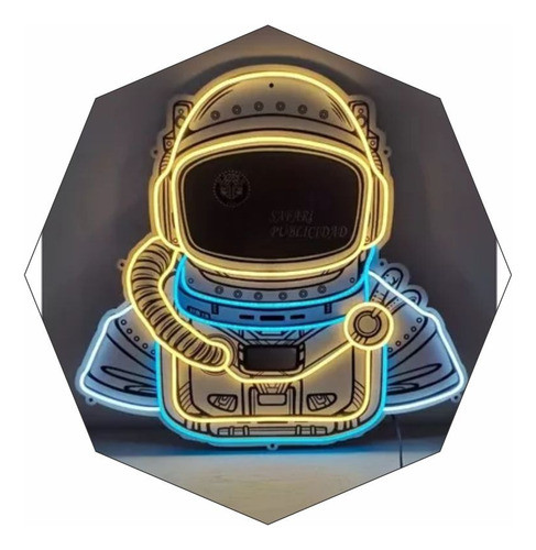 Cartel Neón Led Astronauta 70x66 Cm - Deco - Luminoso - Luz 0