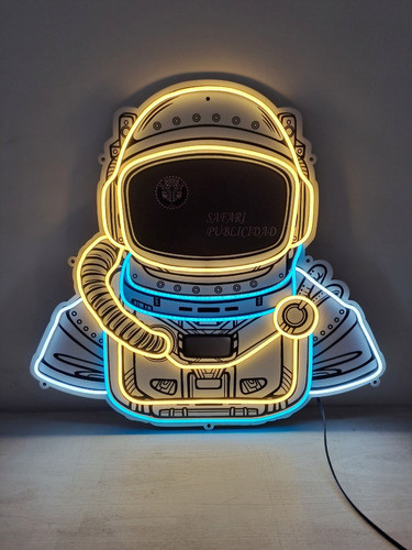 Cartel Neón Led Astronauta 70x66 Cm - Deco - Luminoso - Luz 1