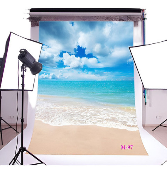 Estudio De Fotografía De Fondo De Playa Ocean Vinilo Foto Pr 0
