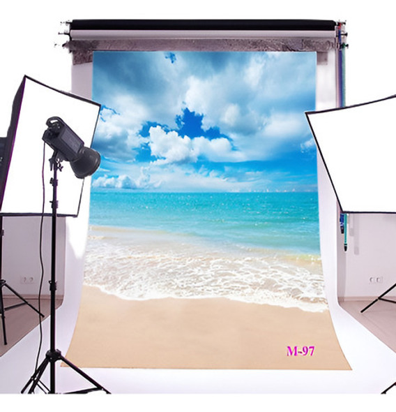 Estudio De Fotografía De Fondo De Playa Ocean Vinilo Foto Pr 1