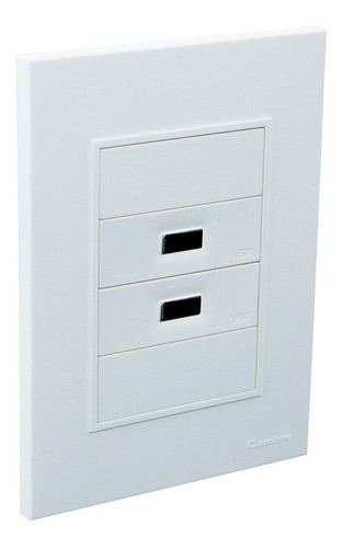 Llave De Luz Armada Cambre 2 Usb Blanco Completa Bauhaus 1