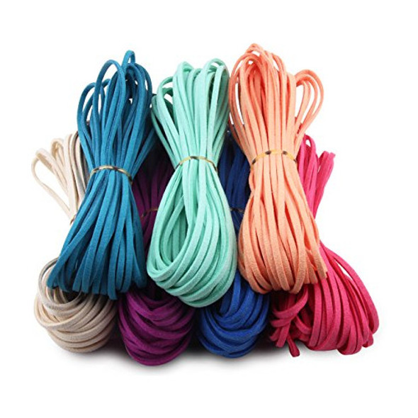 Cordones De Gamuza Sintetica Para Artesania 7 Colores 9m C/u 0