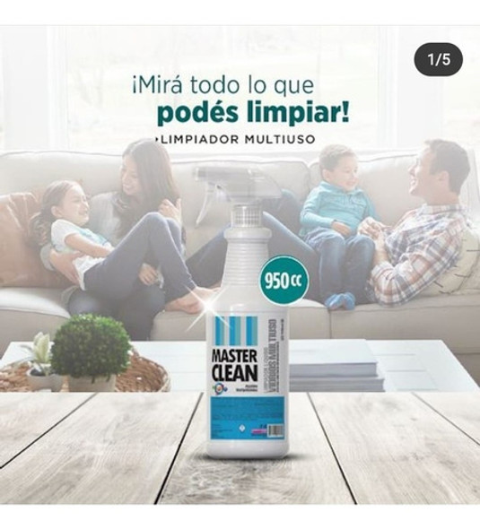 Limpiador Líquido Vidrios Multiuso - Master Clean X 950cm³ 1