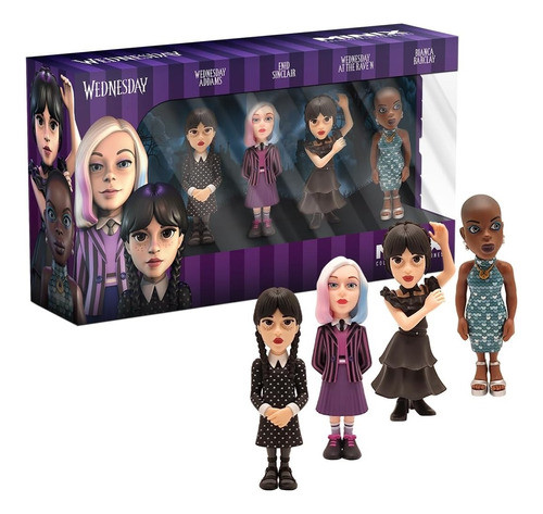 Minix Figuras Coleccionables Wednesday  Merlina Pack X 4 1