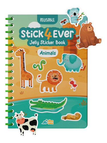 Libro De Stickers Para Niños, Resistente Al Agua, 50 Animale 0