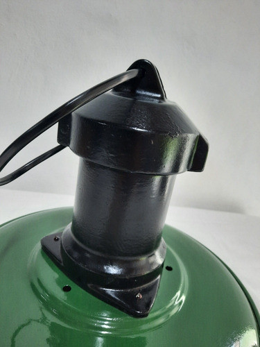 Lampara Antigua Enlozada Negra Y Verde 1