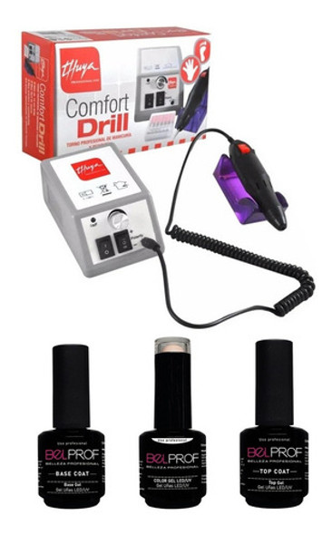 Torno Para Manicura Thuya Uñas + Esmaltes Semi Belprof X3 0