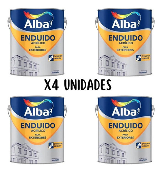 Enduido Exterior Acrilico Alba 1 Kg Pack X4 Unidades 1