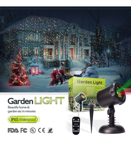 Jardín Navidad Laser Luz Verde Rojo Estrellado Movimiento Re 1