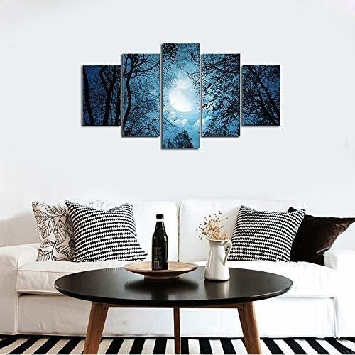 Kit Pintura Por Diamante Mural Arbol Luna 80x40cm 1