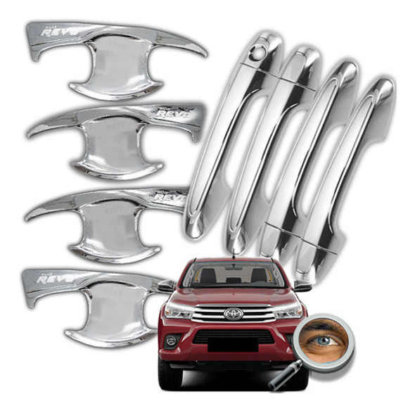 Hilux 2016+ /4 Cubre Manijas Cromadas + 4uñeros Tuningchrome 0
