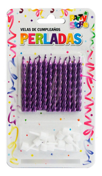 Velas Cumpleaños Decorativas Colores Perladas Para Torta 1