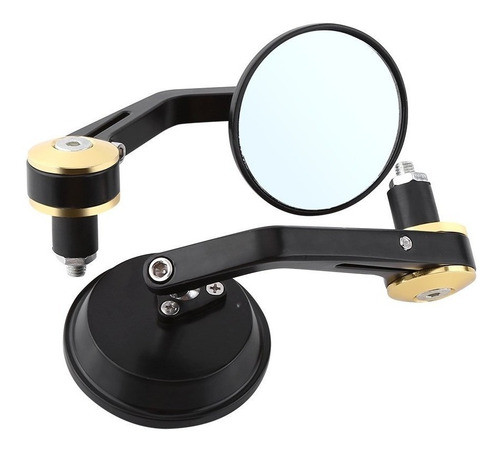 Espejos Dorado Manillar Cafe Racer Sportbike Agarre Metalico 0