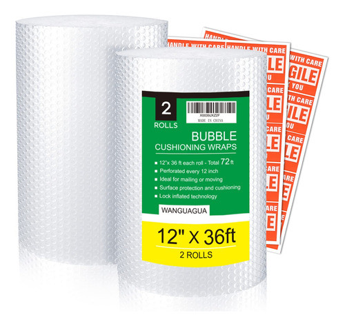 Paquete De 2 Envoltorios Acolchados Con Burbujas Wanguagua, 0