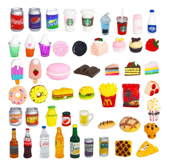 Juguetes De Comida En Miniatura Para Casa De Muñeca, 50 Pcs 0