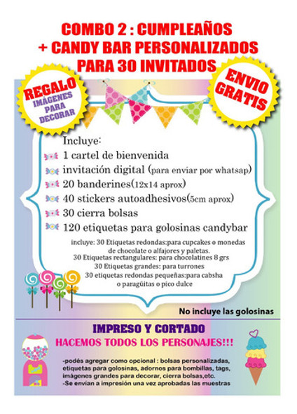 Thomas El Tren Kit Cumple Cartel Banderines Stickers Candy 1