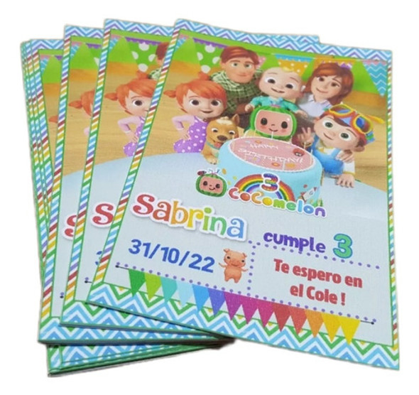 Invitaciones Infantiles Tarjetas Personalizadas X5 Unidades 0