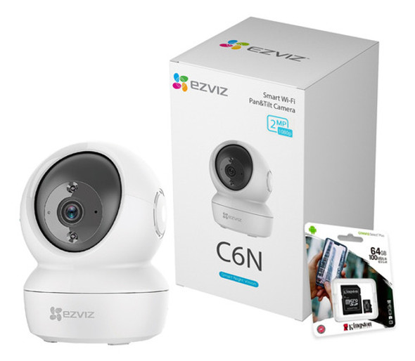 Cámara Seguridad Ip Ezviz Wifi Hd Motorizada Interior + 64gb 0