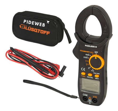 Pinza Amperimétrica Digital 600v Capacimetro Lusqtoff Black 0