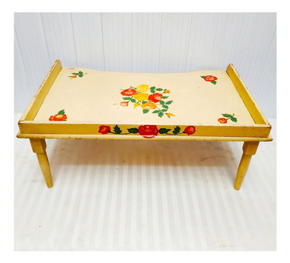 Bandeja Desayunador Plegable Vintage Pintada A Mano 0