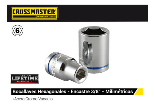 Bocallave Hexagonal 18mm Encastre 3/8'' Crossmaster 1