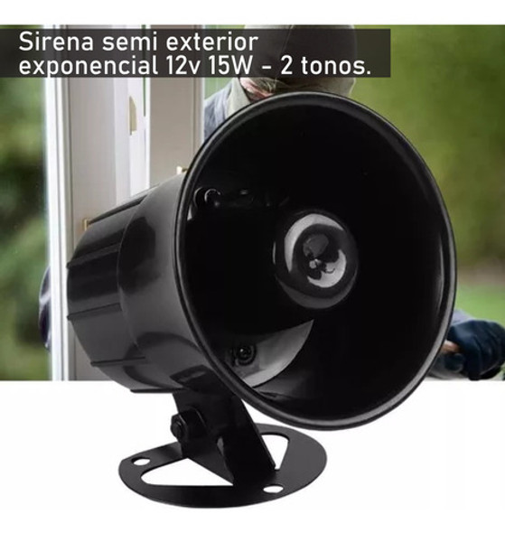 Sirena Exterior Alarma Cerco 12v 115db 6 Tonos Muy Potente 1