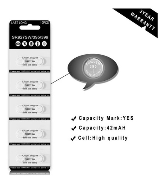 Beidongli Sr927sw - Bateria De Boton De 1.5 V 395 Ag7 Para B 1