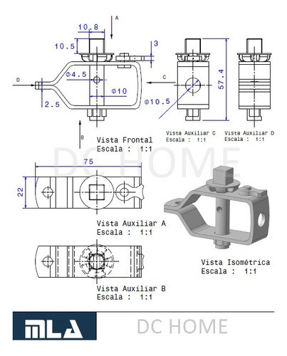 Torniquete N°3-micro X 25 Unidades Pintada P/alambre 14/16 1