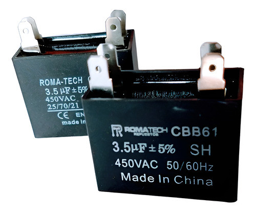 Capacitor Cuadrado De 3,5mf Cbb61 450vac  50/60hz 0