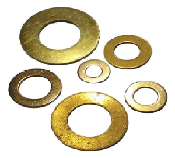 Arandela Plana De Bronce Latón 1/4 - M7 Espesor 0.9mm X10 U 0