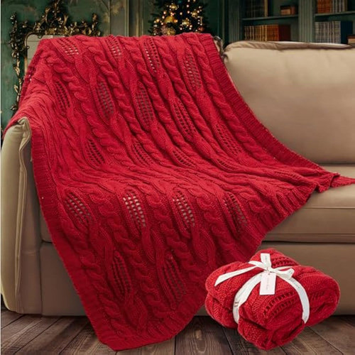 Amélie Home Manta De Punto Trenzado, Suave, 0