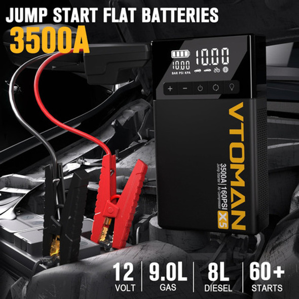 Vtoman Arrancador De Salto X5 Con Compresor De Aire, 3500 A 1