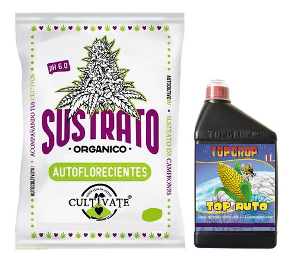 Sustrato Cultivate Autofloreciente 25lts Top Crop Auto 1lt 0