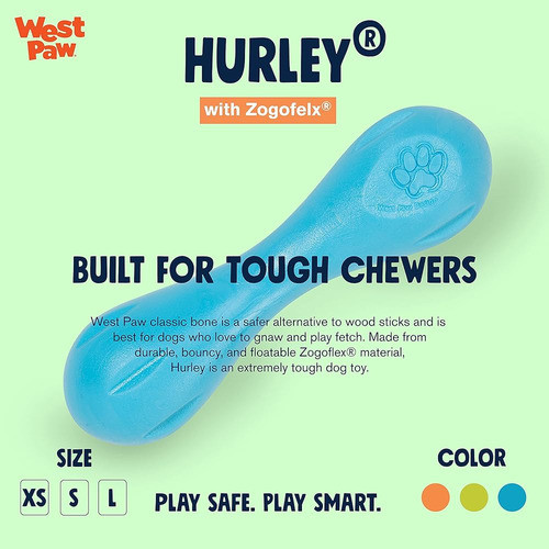 West Paw Zogoflex Hurley Dog Bone Chew Toy Juguetes Flotante 1
