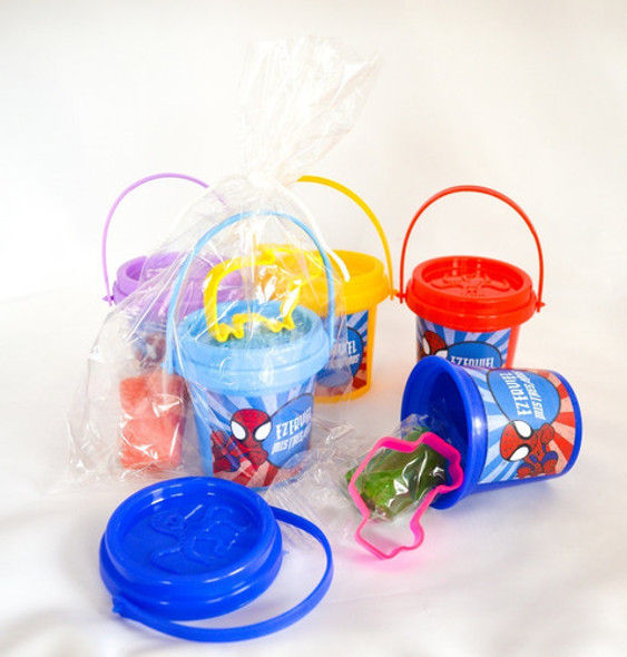 Baldes Spiderman + Masa+cortante X10 Personalizado Souvenir 0