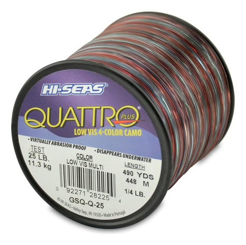 Hi-seas Quattro Línea Pesca Prueba 25lb (carrete 1/4lb) 0