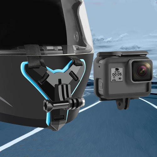 Soporte Frontal Camara Para Gopro Mentonera Casco Moto 1