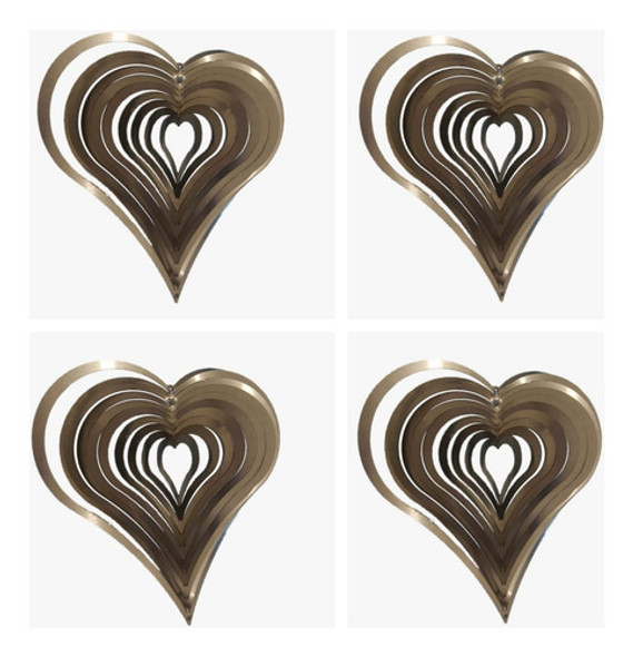 Wind Spinners/ Movile De Viento Acero Inox Corazon 20cm  X4 1 Wind Spinners/ Movile De Viento Acero Inox Corazon 20cm  X4 1