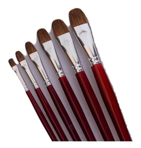 Set De 6 Pinceles De Arte N1a - Acrílico - Óleo - Acuarela 0